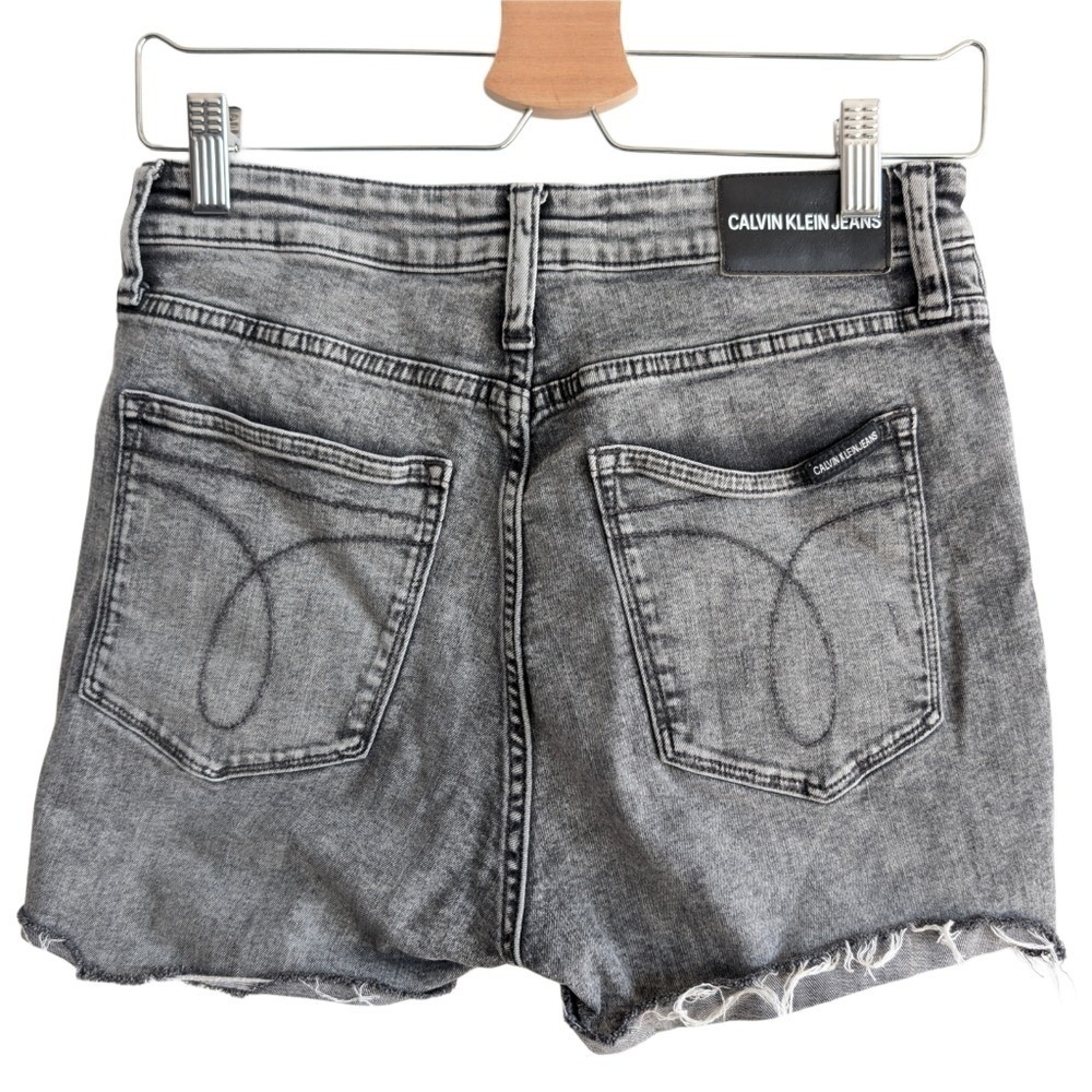 Calvin Klein Women's 29 Grey Cotton Denim Jean Shorts